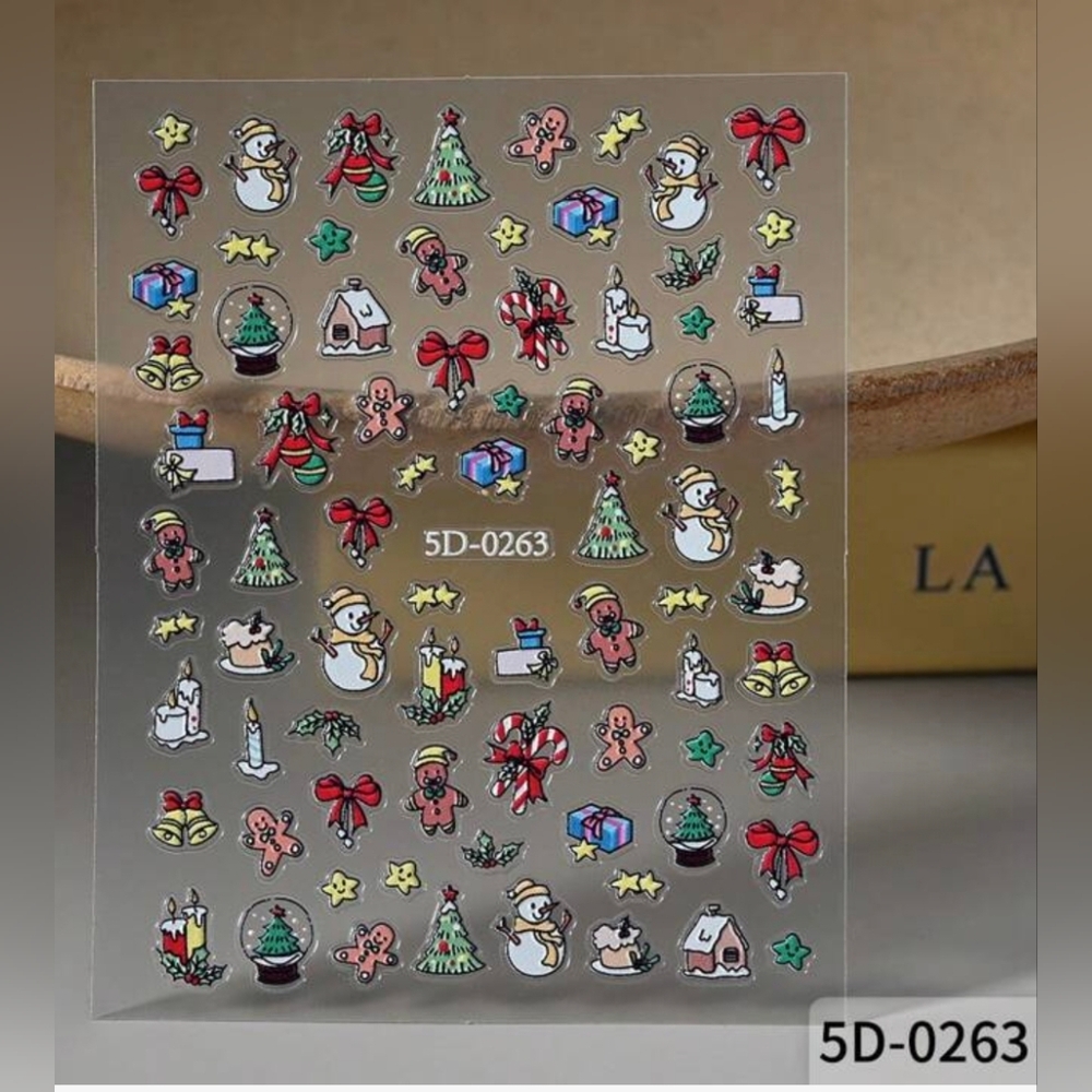 Christmas Nail Art Stickers 3 Sheets Buyer's Choice-NIP - Picture 8 of 14